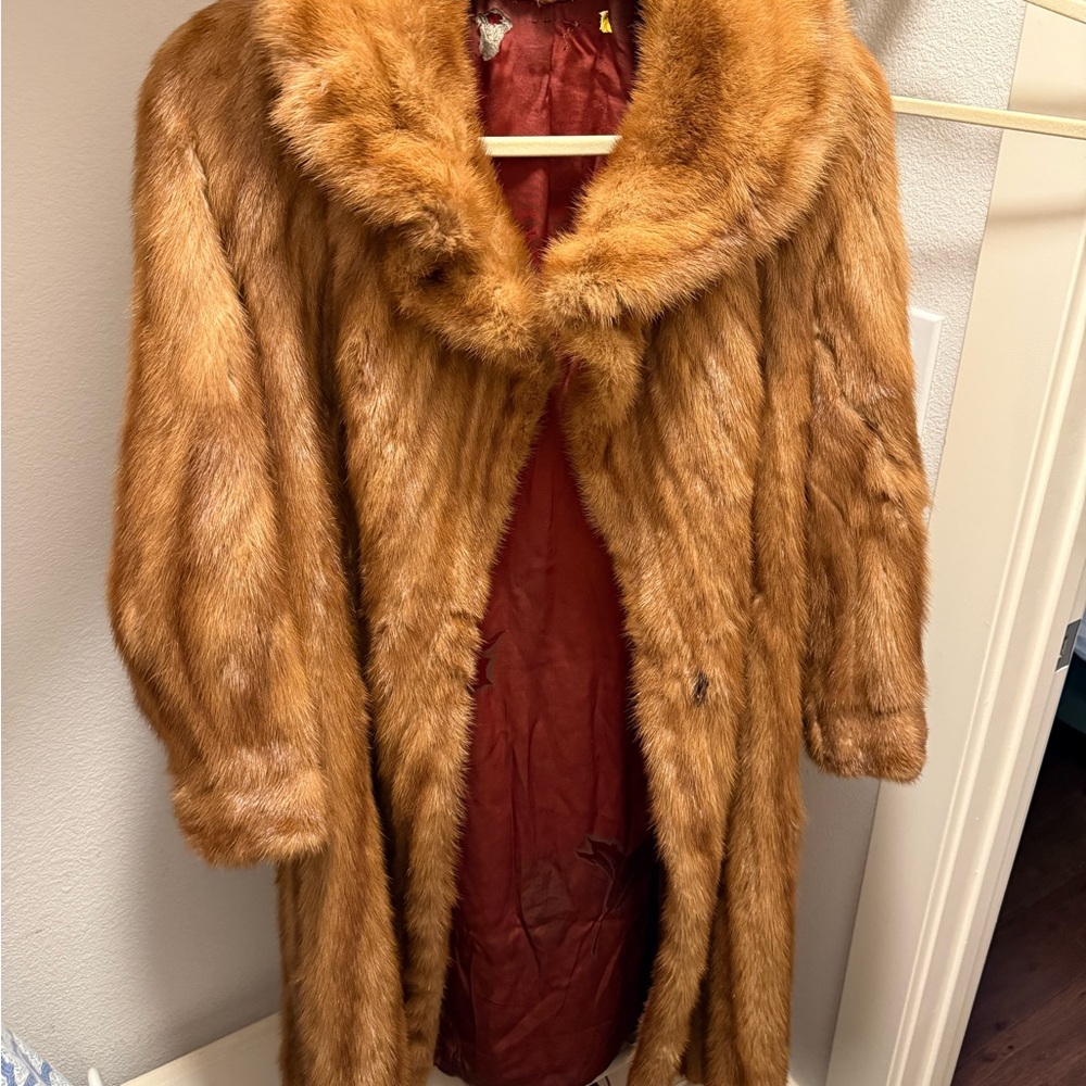 VINTAGE REAL MINK FUR COAT *Damaged*